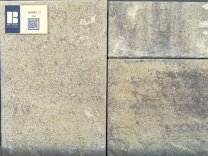 Three textured Belgard Origins 12 Aspen concrete paving stones